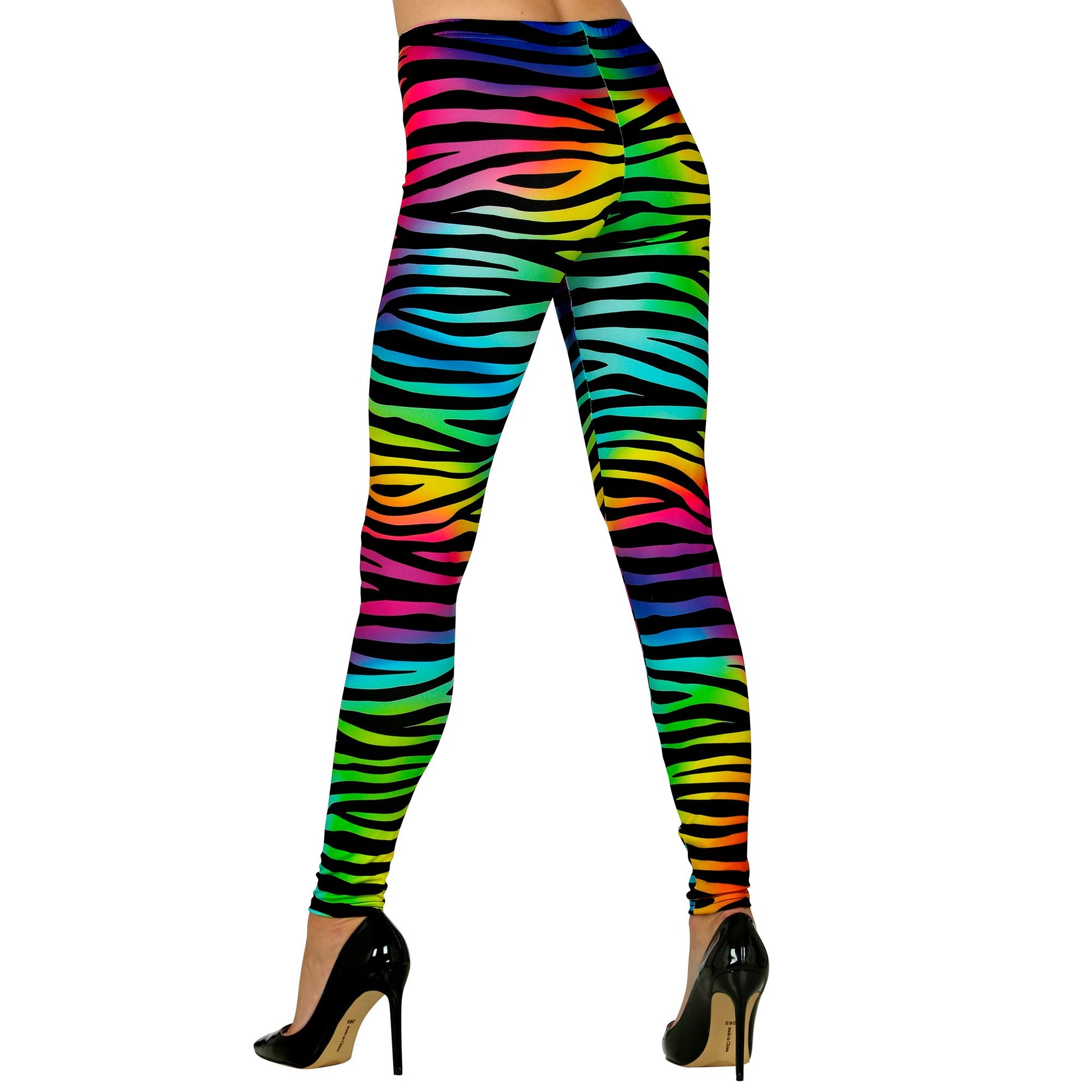 "80er JAHRE LEGGINGS NEON BUNT TIGERPRINT" – Ansicht 4