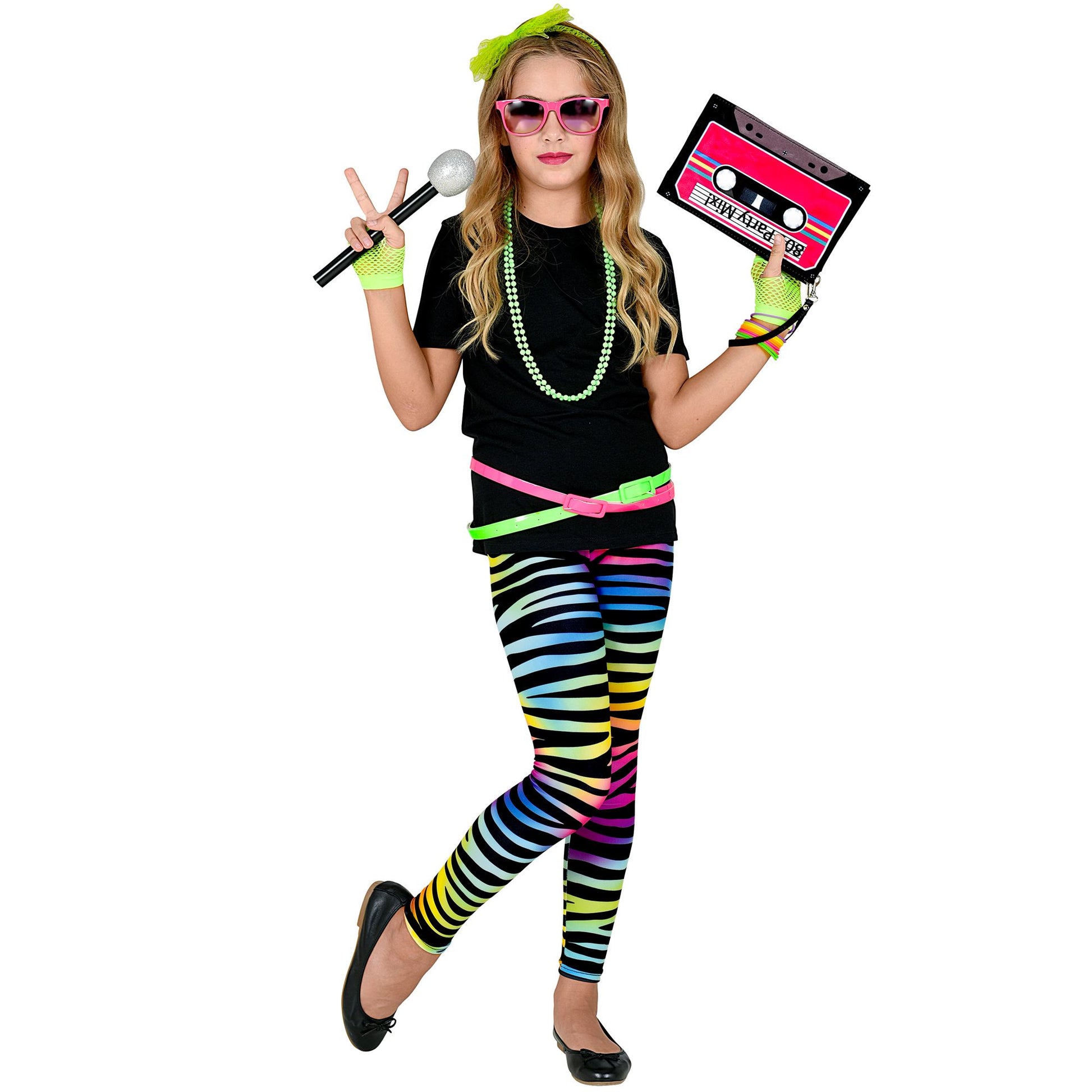 "80er JAHRE LEGGINGS NEON BUNT TIGERPRINT" – Ansicht 3
