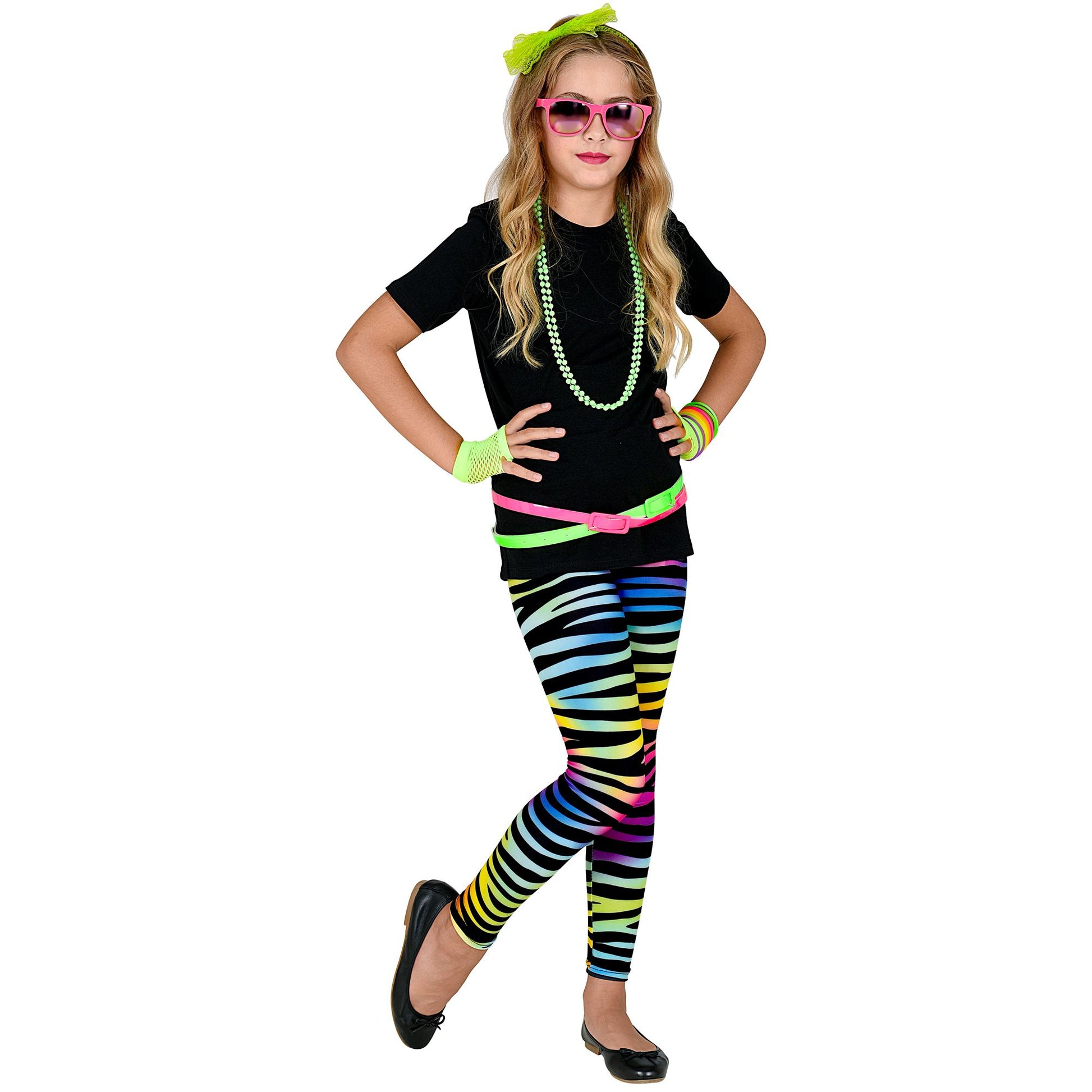 "80er JAHRE LEGGINGS NEON BUNT TIGERPRINT" – Ansicht 4