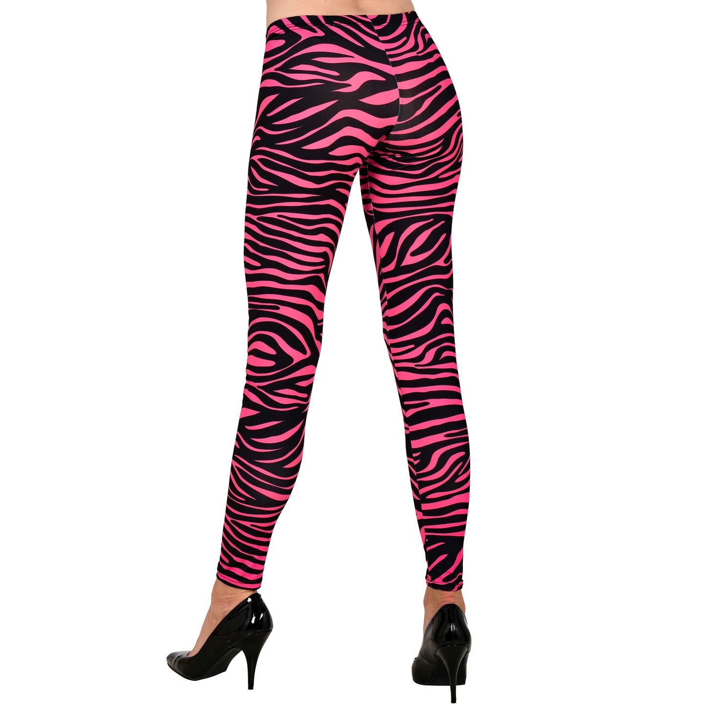 "80er JAHRE LEGGINGS NEON PINK TIGERPRINT" – Ansicht 3