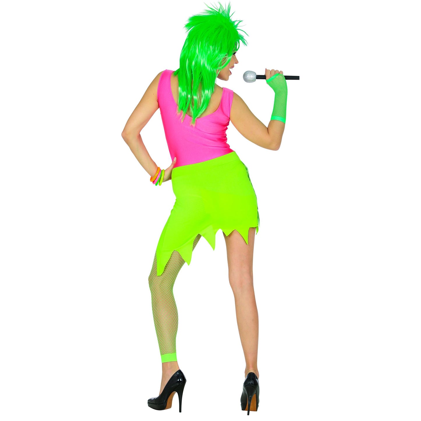 "80er JAHRE MODE" (Kleid, fingerlose Netzhandschuhe) – Ansicht 5
