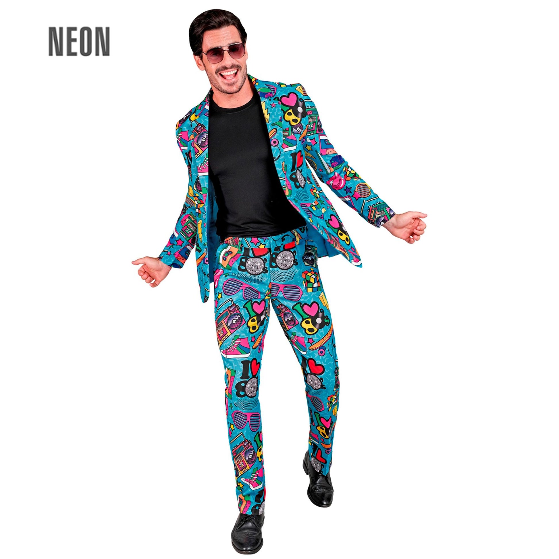 "80er JAHRE PARTY FASHION ANZUG" (Jackett, Hose) – Vorderansicht