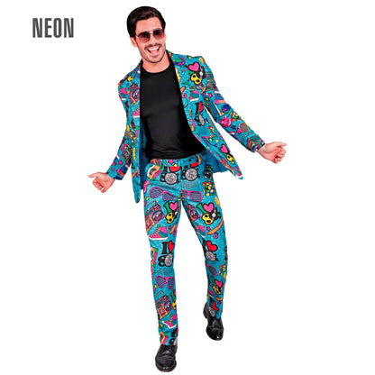 "80er JAHRE PARTY FASHION ANZUG" (Jackett, Hose) – Vorderansicht