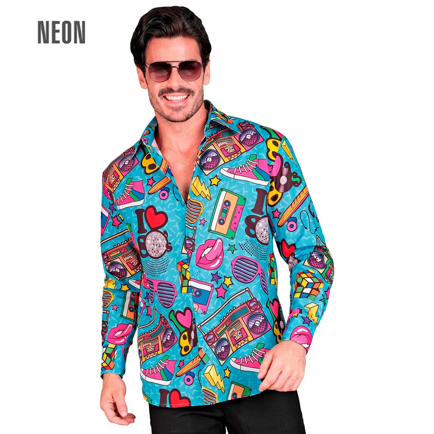 "80er JAHRE PARTY FASHION HEMD" (Hemd) – Vorderansicht