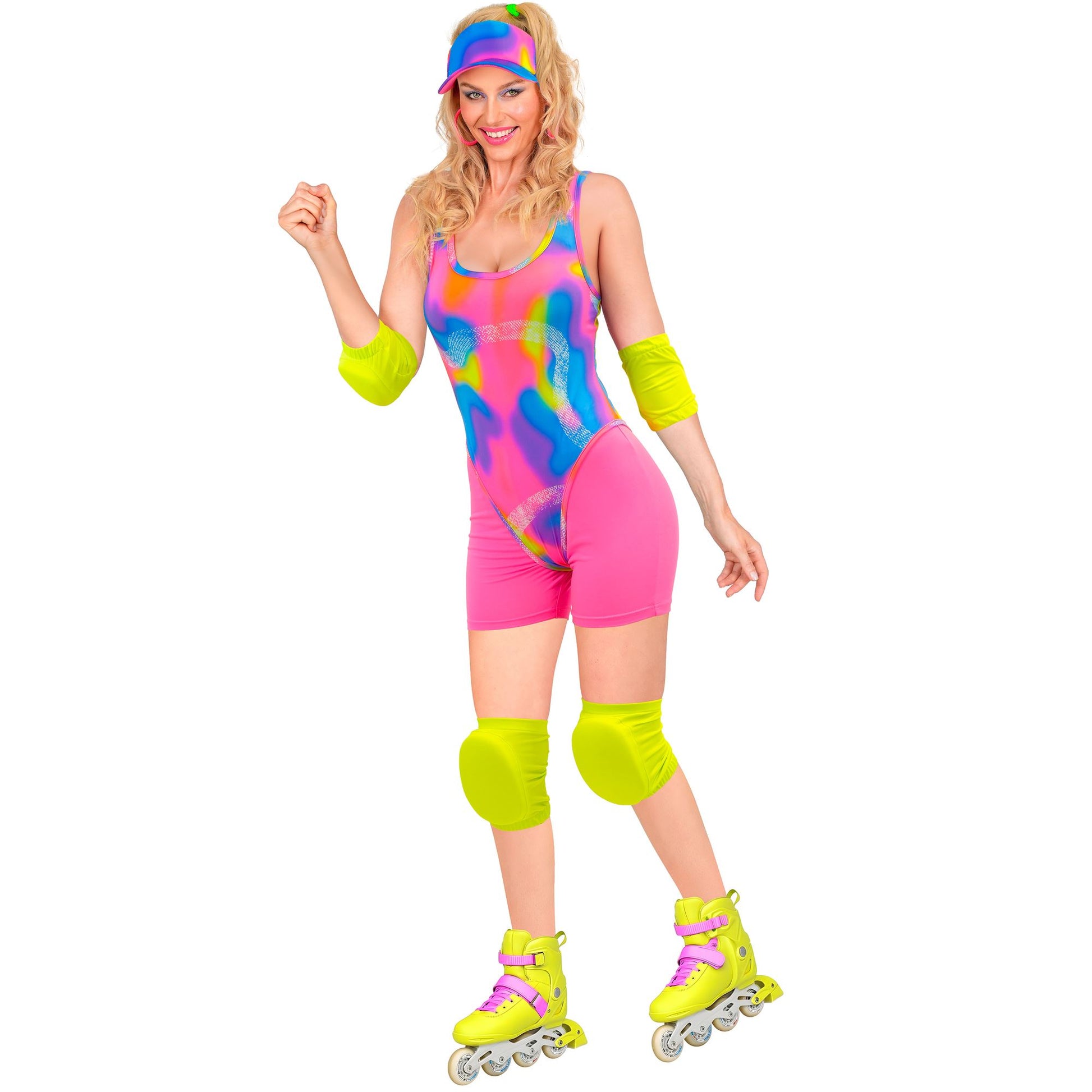 "80er Jahre ROLLERBLADER" (Body, Shorts, Sonnenkappe, Ellenbogen- und Knieschoner) – Ansicht 4