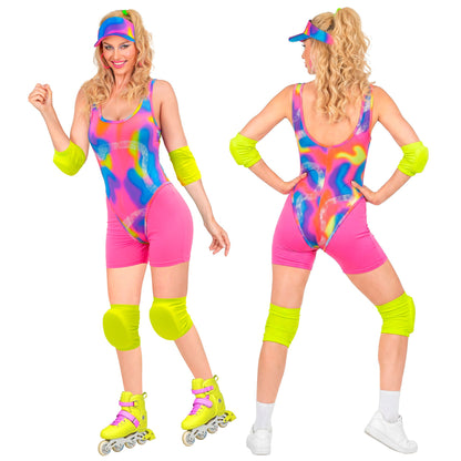"80er Jahre ROLLERBLADER" (Body, Shorts, Sonnenkappe, Ellenbogen- und Knieschoner) – Ansicht 6