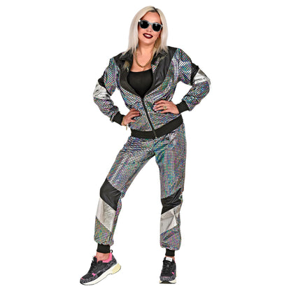 "80er JAHRE SILBER REFLEKTIERENDER TRAININGSANZUG" (Oberteil, Hose) – Ansicht 4