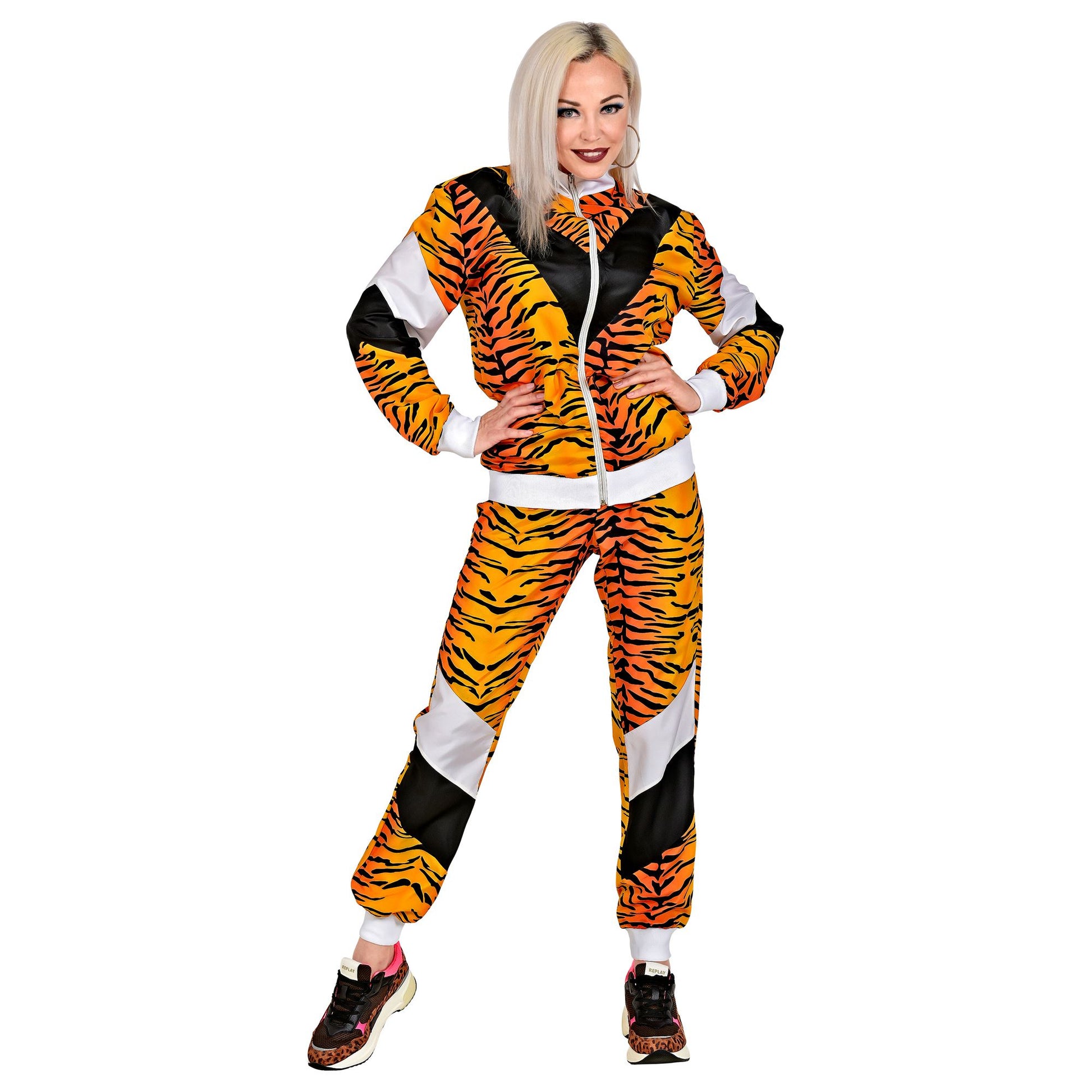 "80er JAHRE TIGERPRINT TRAININGSANZUG" (Oberteil, Hose) – Ansicht 3