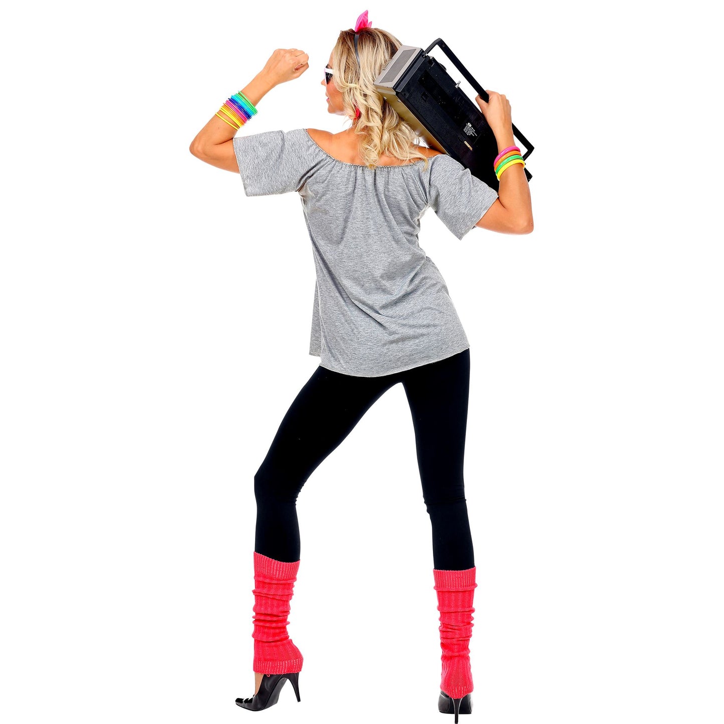 "80s BEACH GIRL" (T-shirt. Haarreif mit Schleife, Stulpen) – Ansicht 4