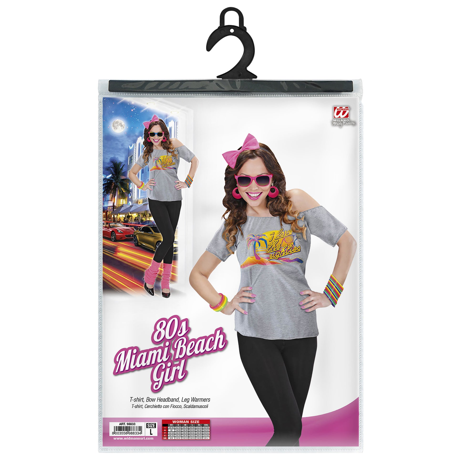 "80s BEACH GIRL" (T-shirt. Haarreif mit Schleife, Stulpen) – Ansicht 5