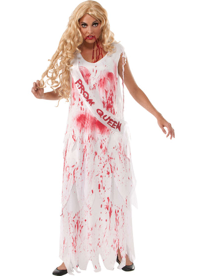 Rubies Bloody Prom Queen Kostüm für Erwachsene mit Kleid und Sash – Produktansicht