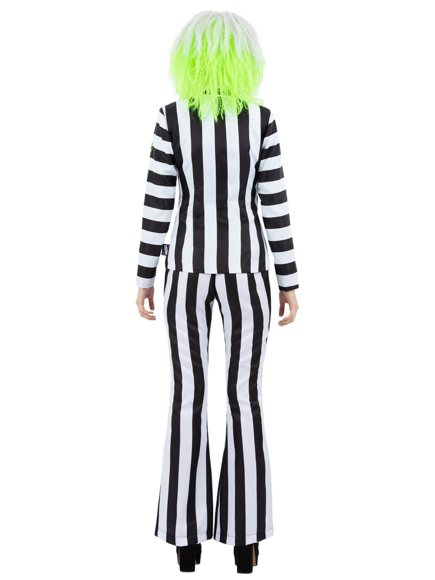 Smiffys Beetlejuice Kostüm für Damen mit Jacke Flared Hose und Krawatte – Detailansicht