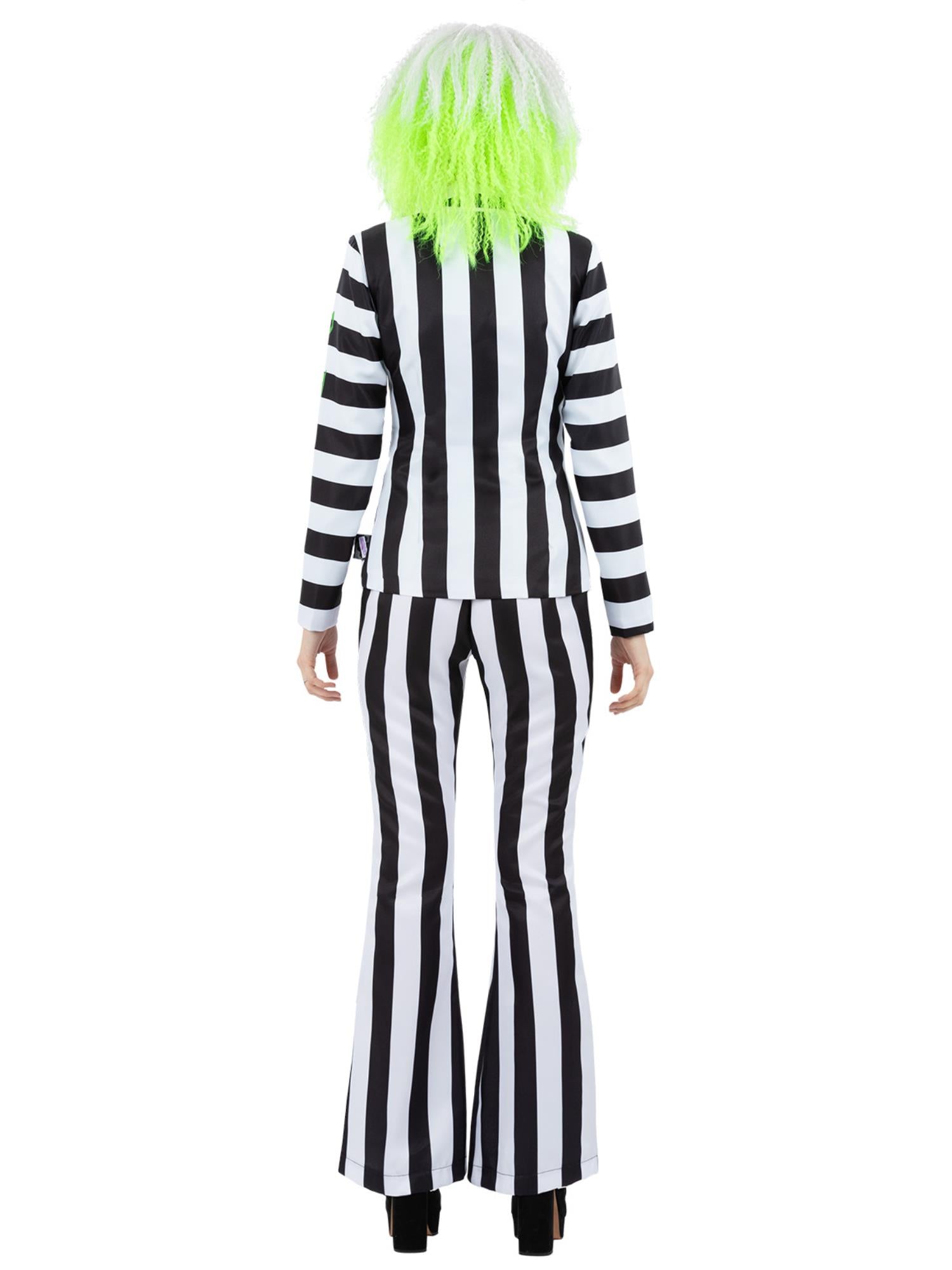 Smiffys Beetlejuice Kostüm für Damen mit Jacke Flared Hose und Krawatte – Detailansicht