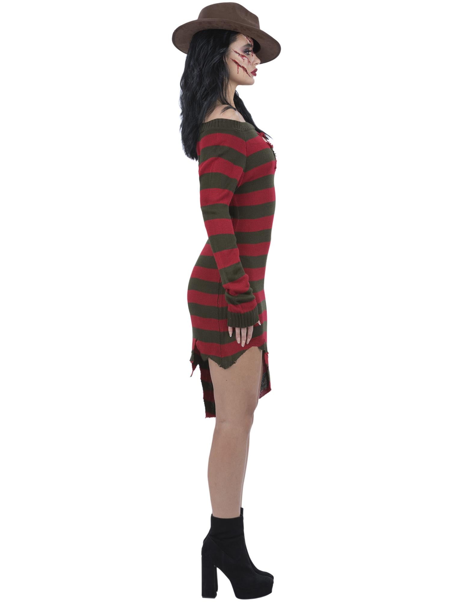 Smiffys Freddy-Krueger-Kostüm für Damen aus A Nightmare on Elm Street – Seitenansicht