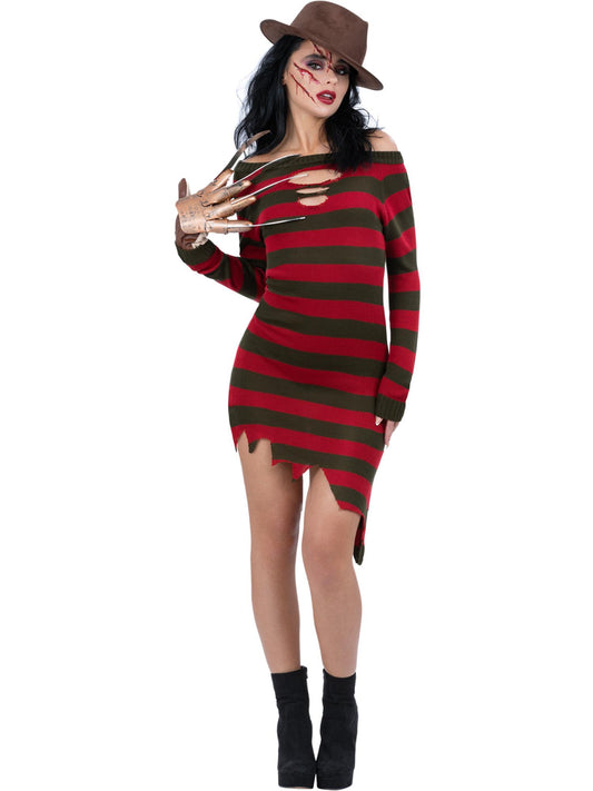 Smiffys Freddy-Krueger-Kostüm für Damen aus A Nightmare on Elm Street – Produktansicht
