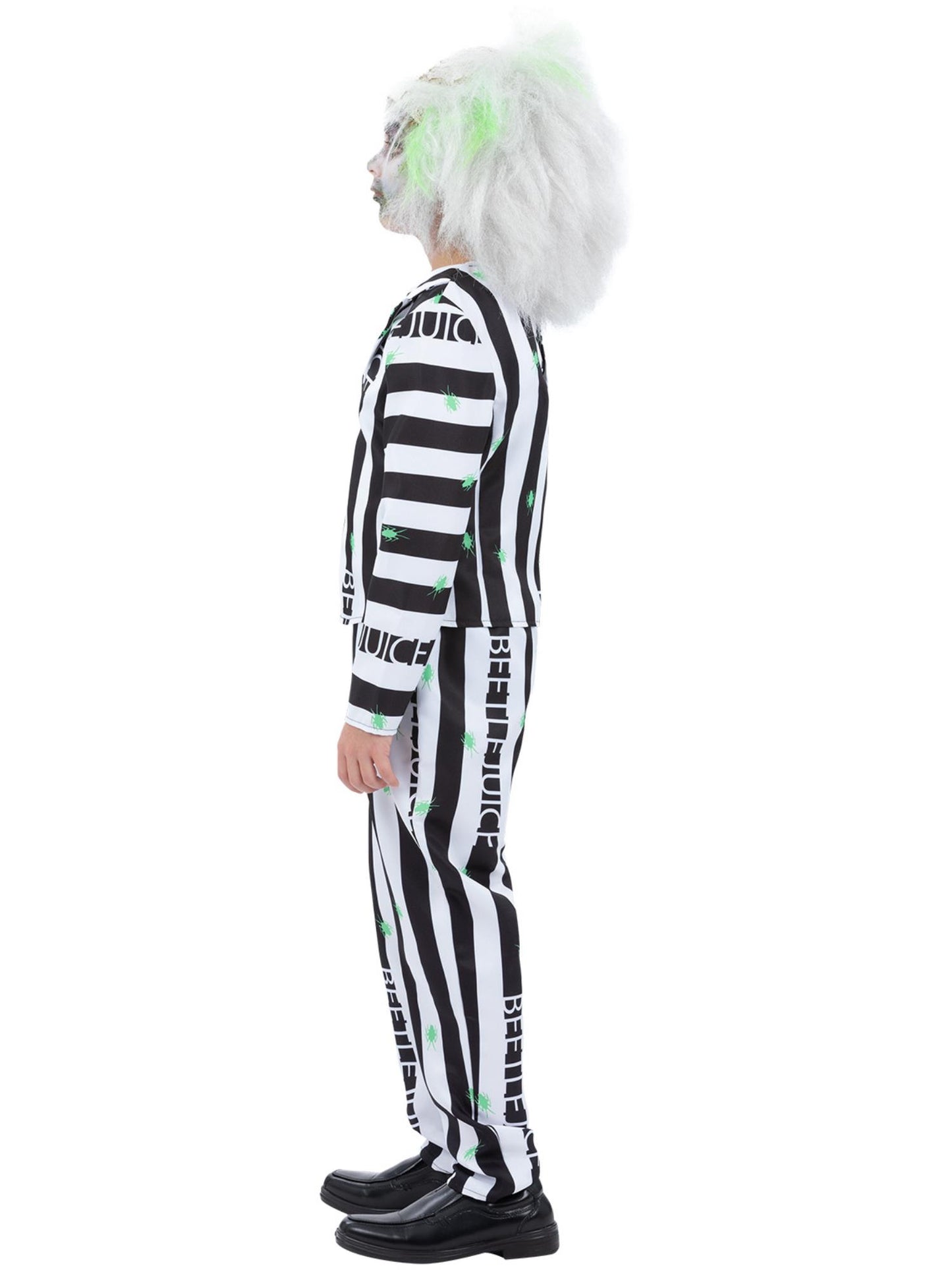 Smiffys Beetlejuice Kostüm für Jungen mit Jacke, Hemdimitat, Krawatte und Hose – Seitenansicht