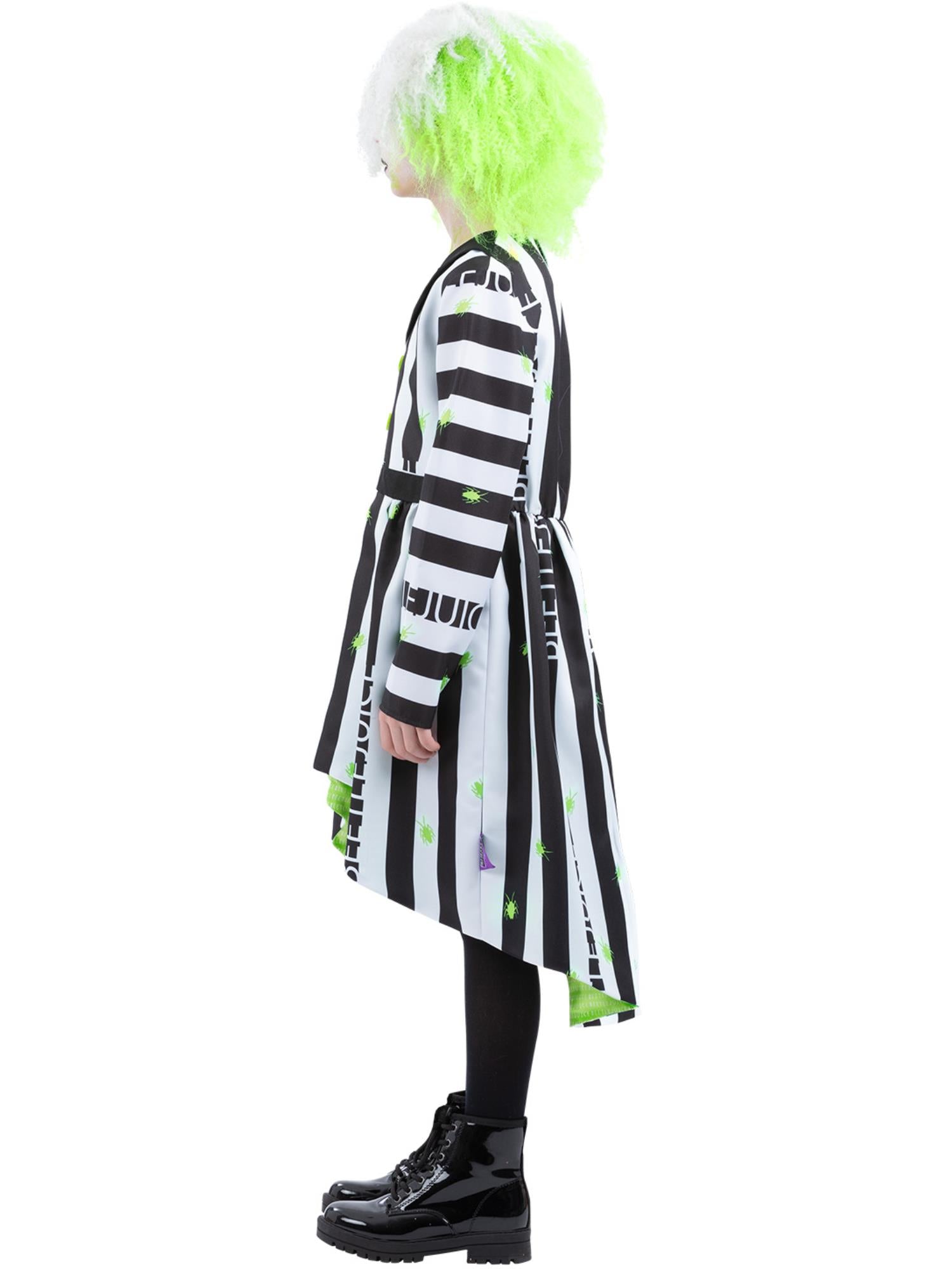 Smiffys Beetlejuice Kostüm für Mädchen mit Kleid – Seitenansicht