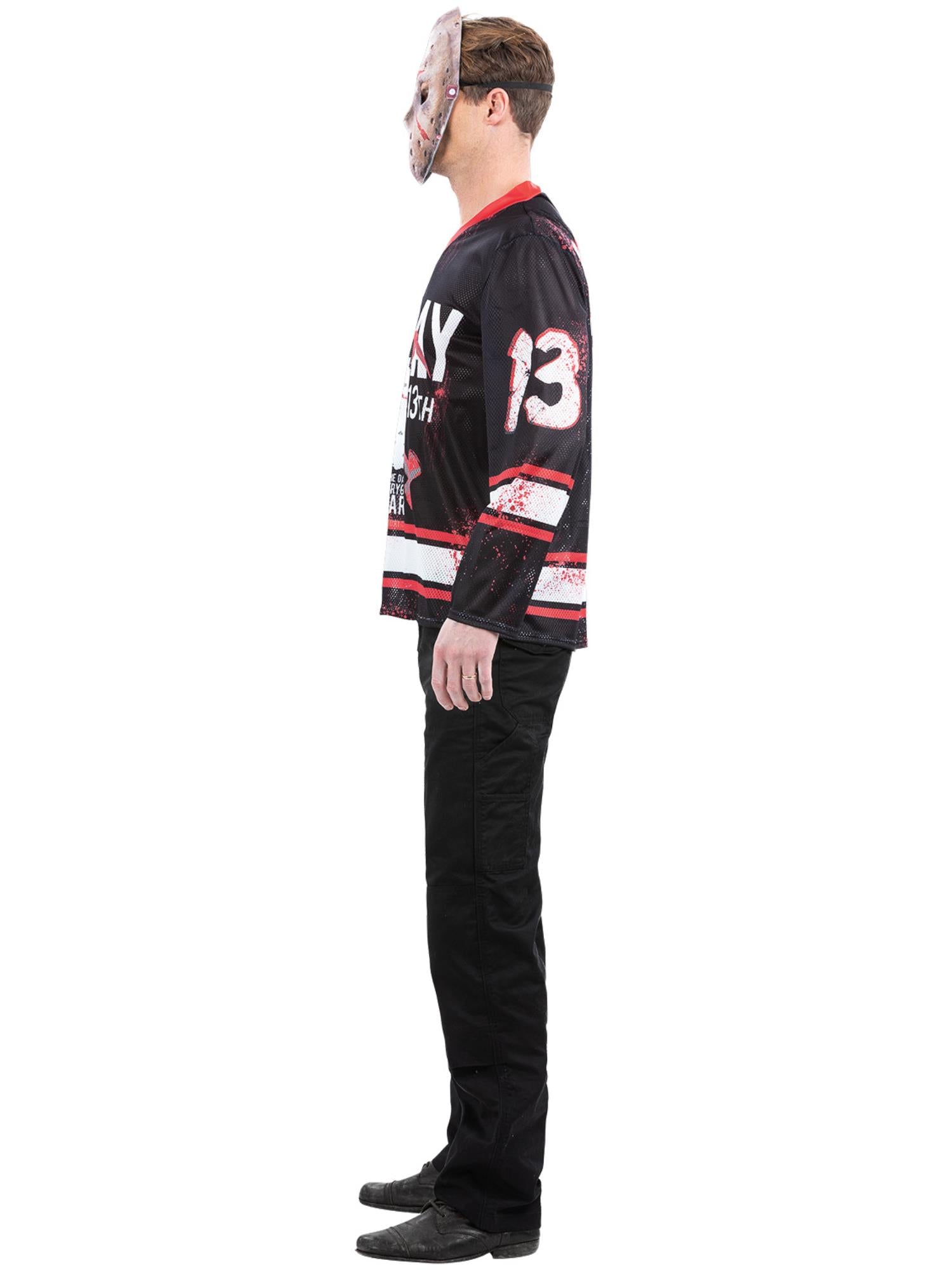 Smiffys Friday the 13th Hockey Top für Herren in Rot – Seitenansicht