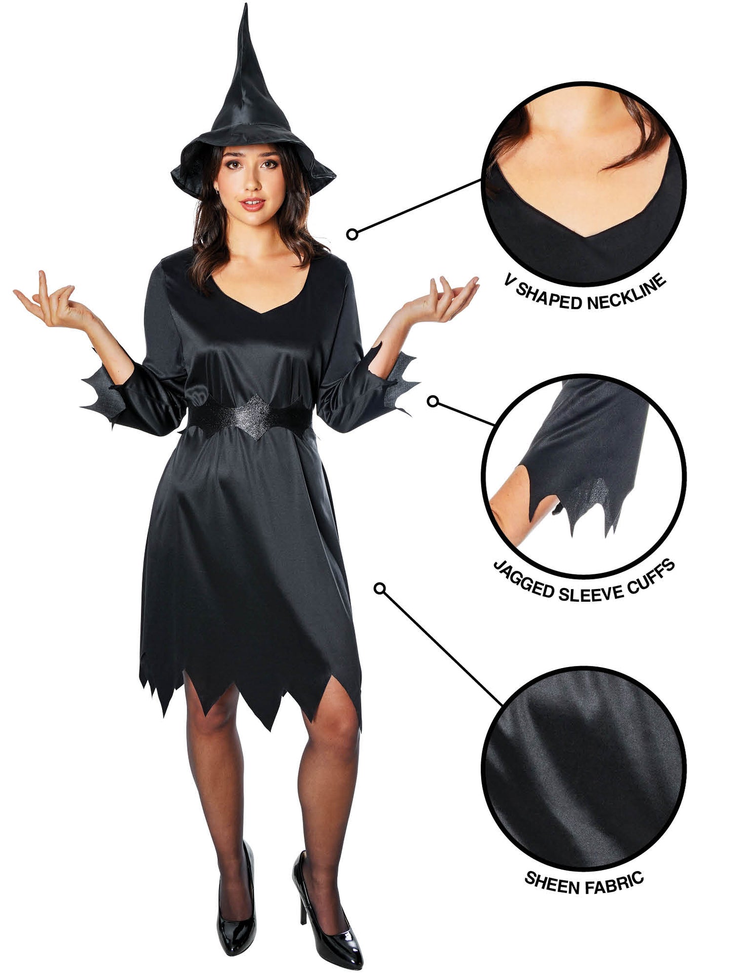 Rubies Black Witch Hexenkostüm für Damen – Rückansicht