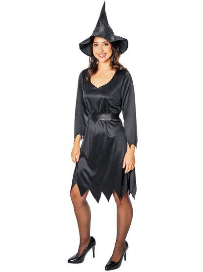 Rubies Black Witch Kostüm für Damen mit Kleid und Hut – Verpackung