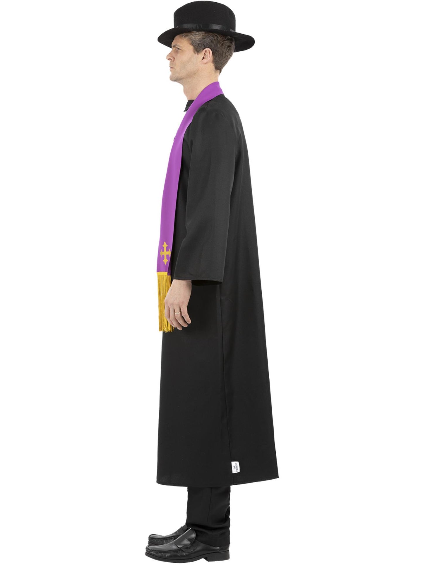 Smiffys The Exorcist Father Merrin Priesterkostüm für Herren in Schwarz – Seitenansicht