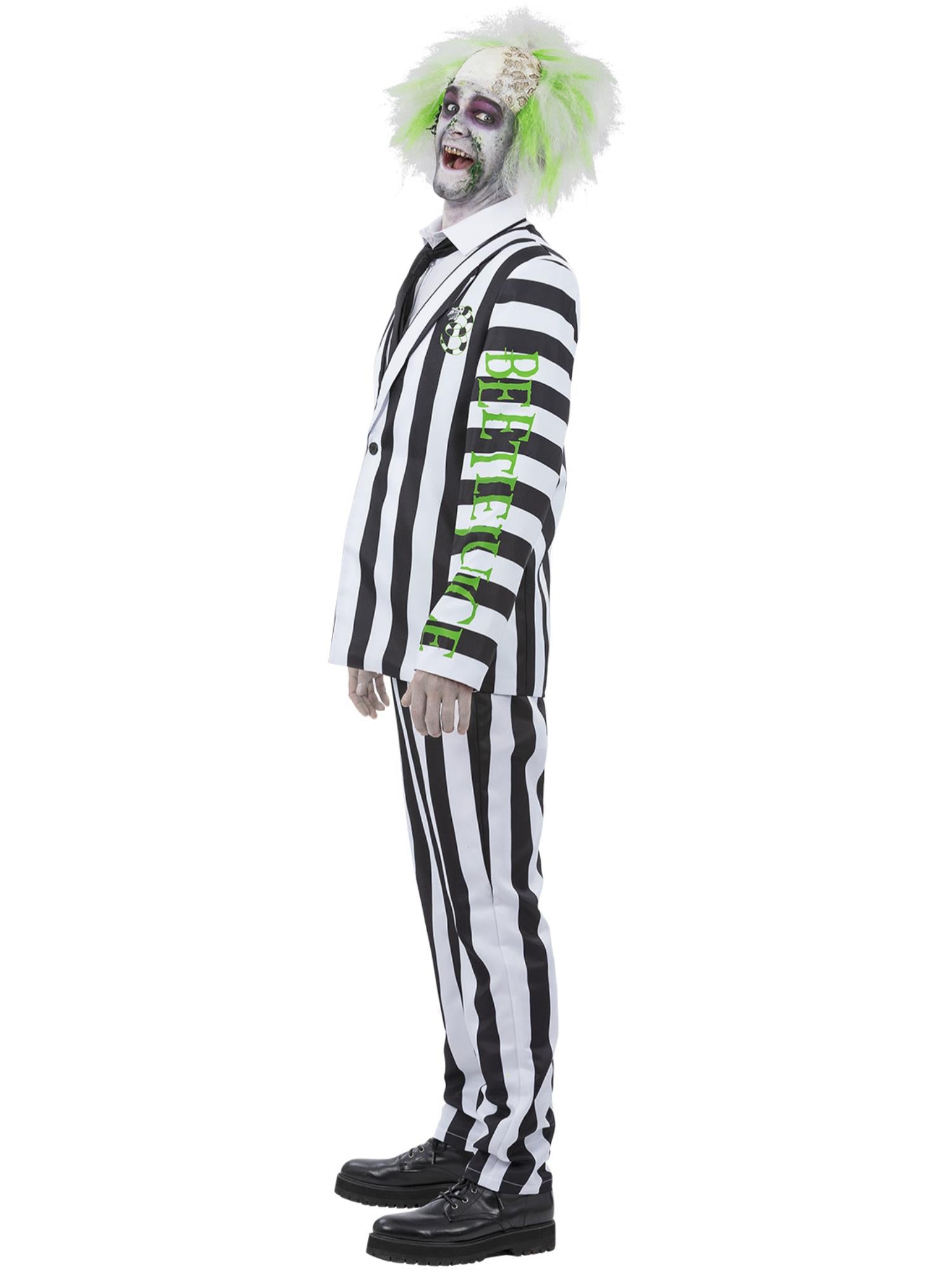 Smiffys Beetlejuice Kostüm für Herren mit Jacke, Hose und Krawatte – Seitenansicht