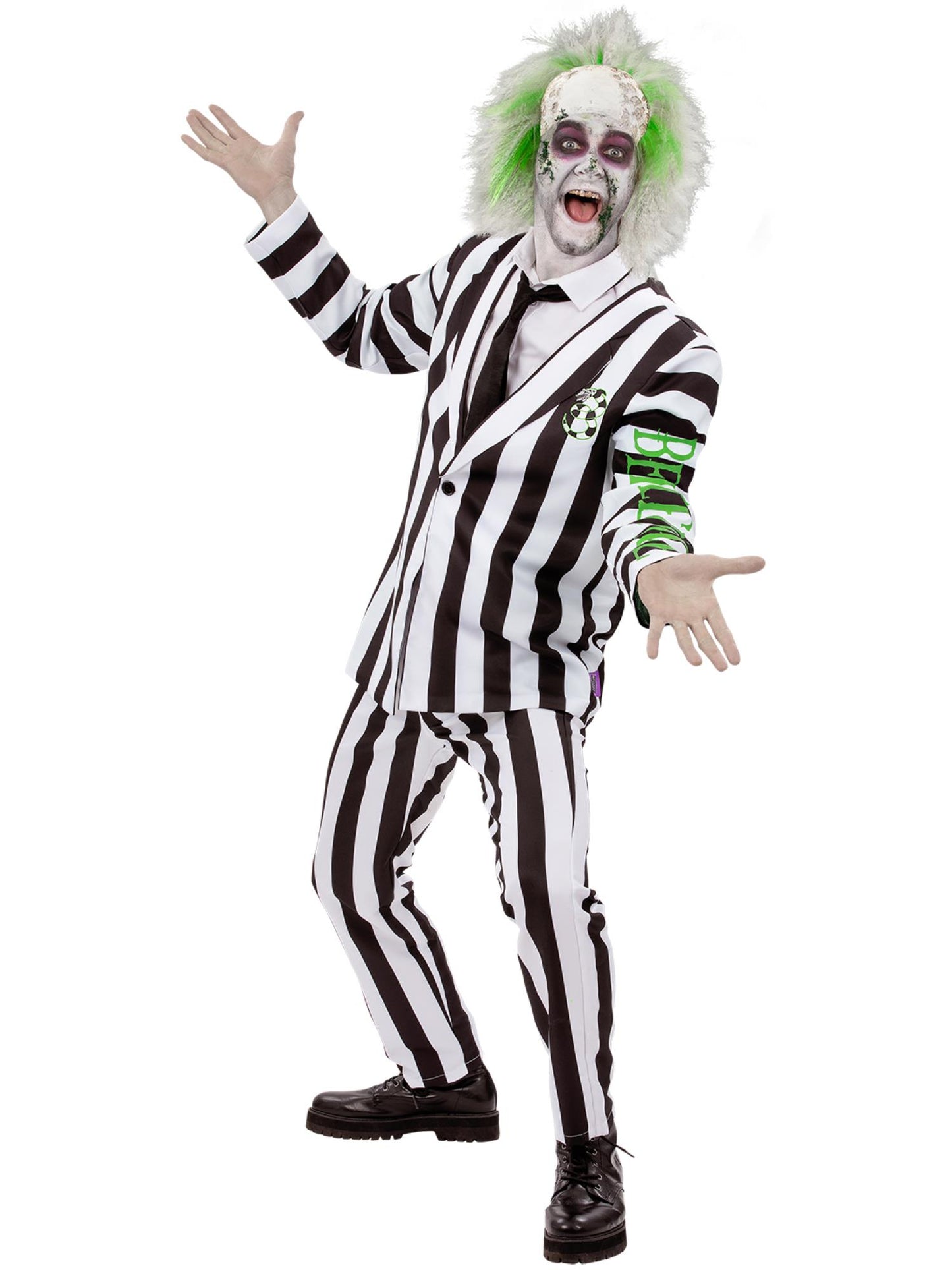 Smiffys Beetlejuice Kostüm für Herren mit Jacke, Hose und Krawatte – Produktansicht
