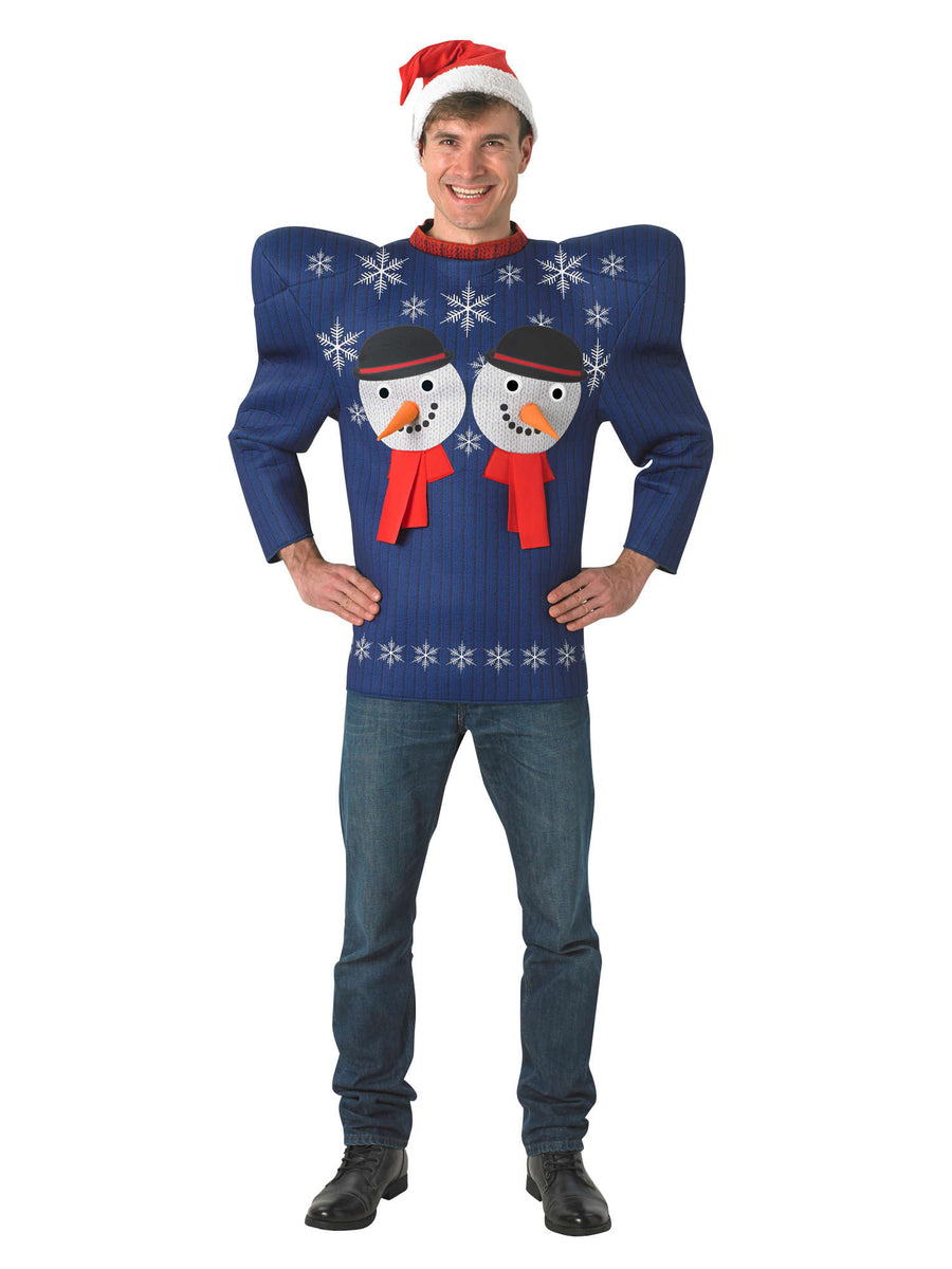 Rubies Snowman Christmas Jumper Kostüm für Herren in Grösse M