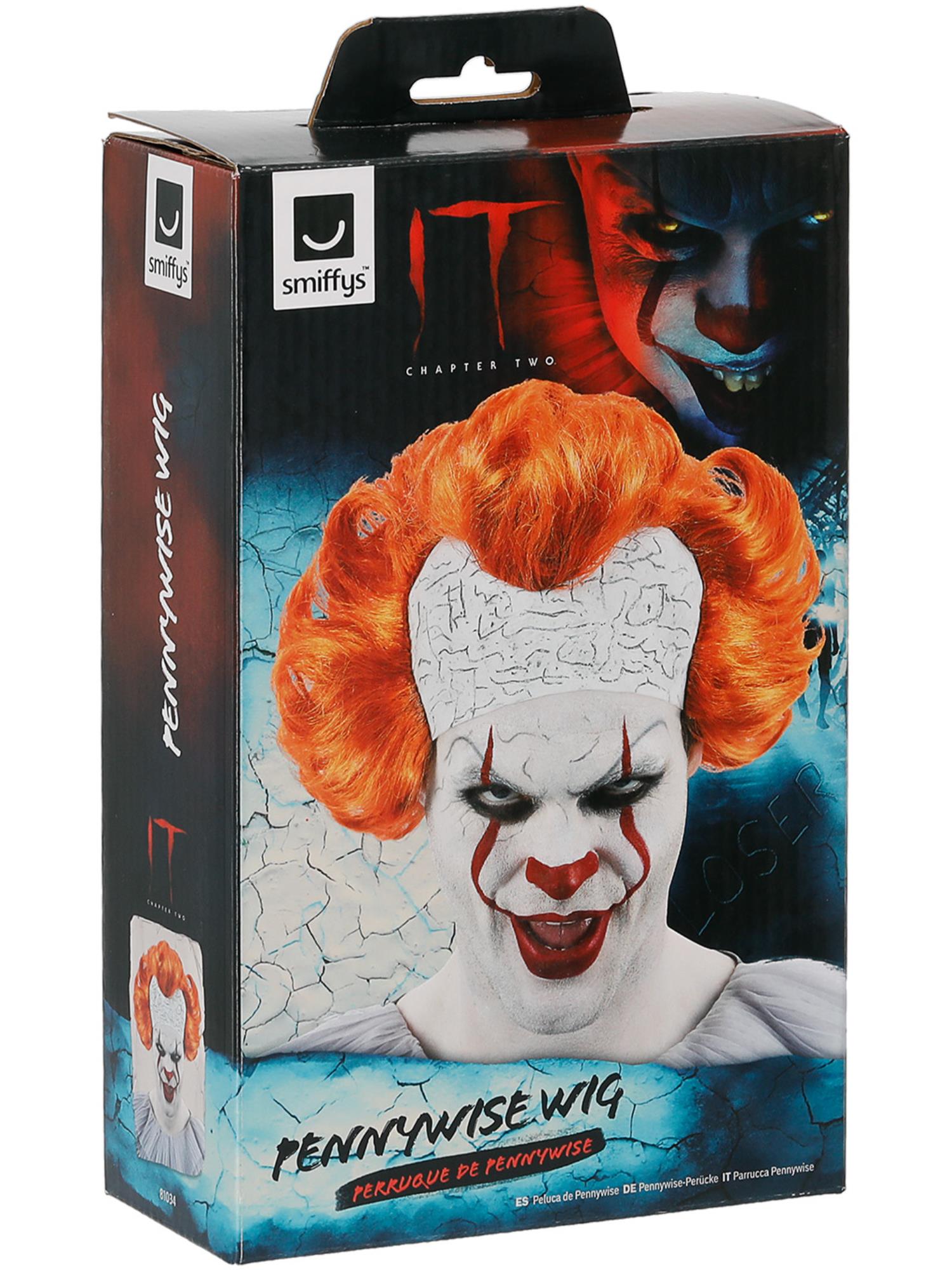 Smiffys IT Chapter Two Pennywise Peruecke mit Latex-Glatzenkopf fuer Herren – Detailansicht