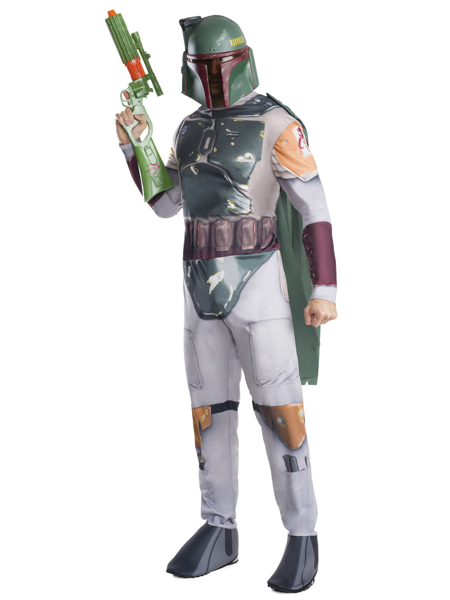 Rubies Boba Fett Kostüm für Erwachsene mit Maske und Umhang – Detailansicht