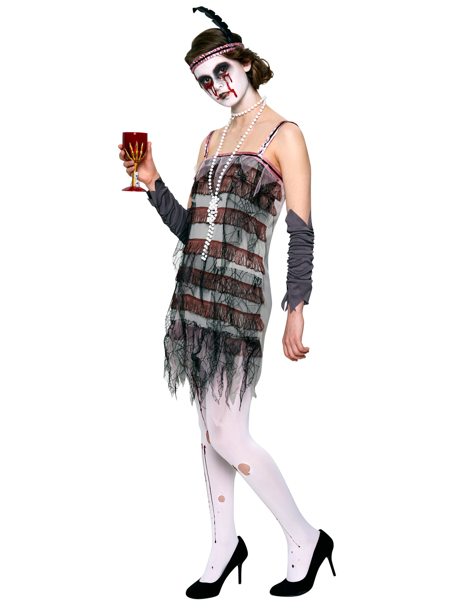 Rubies Lady Gravestone Kostüm für Damen mit Kleid und Headpiece – Produktansicht