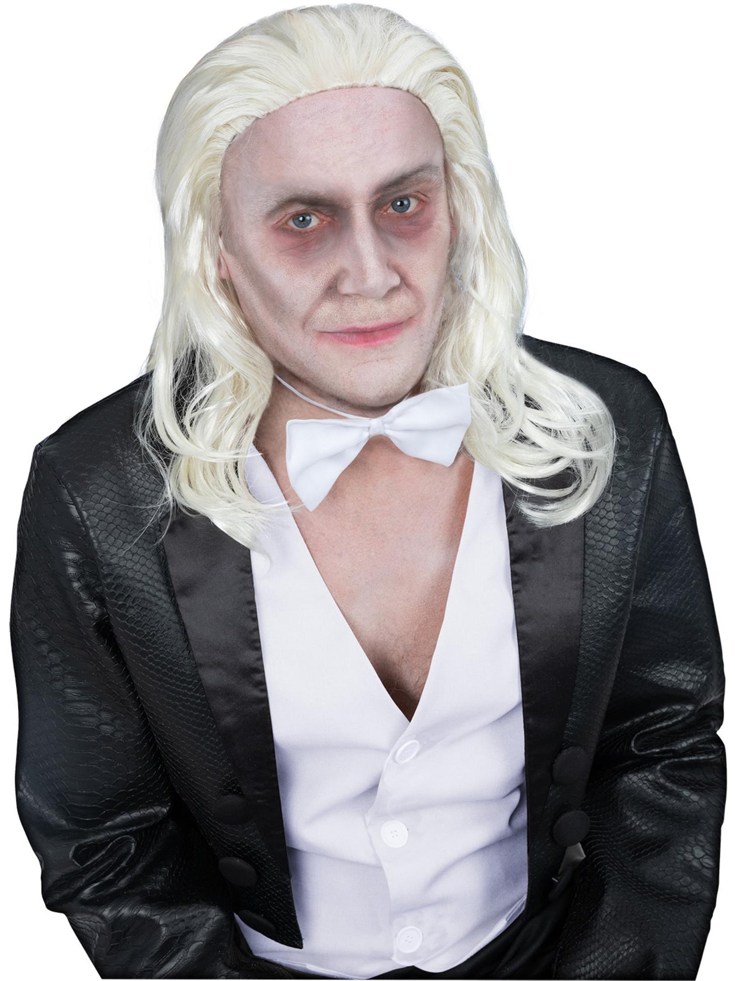 Smiffys Rocky Horror Show Riff Raff Perue blond schulterlang fuer Herren – Produktansicht