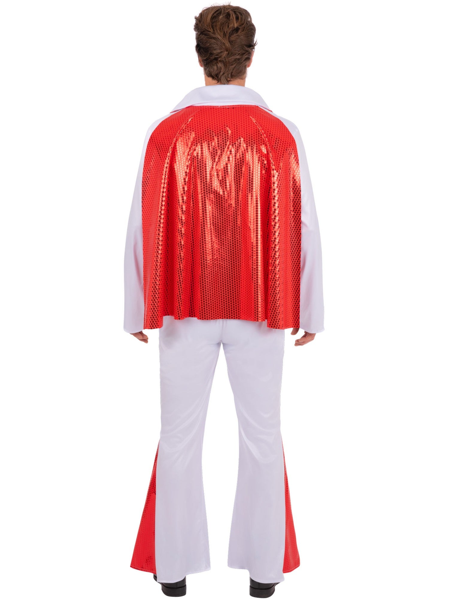 Smiffys Elvis Jumpsuit mit Umhang in Weiss für Herren – Detailansicht