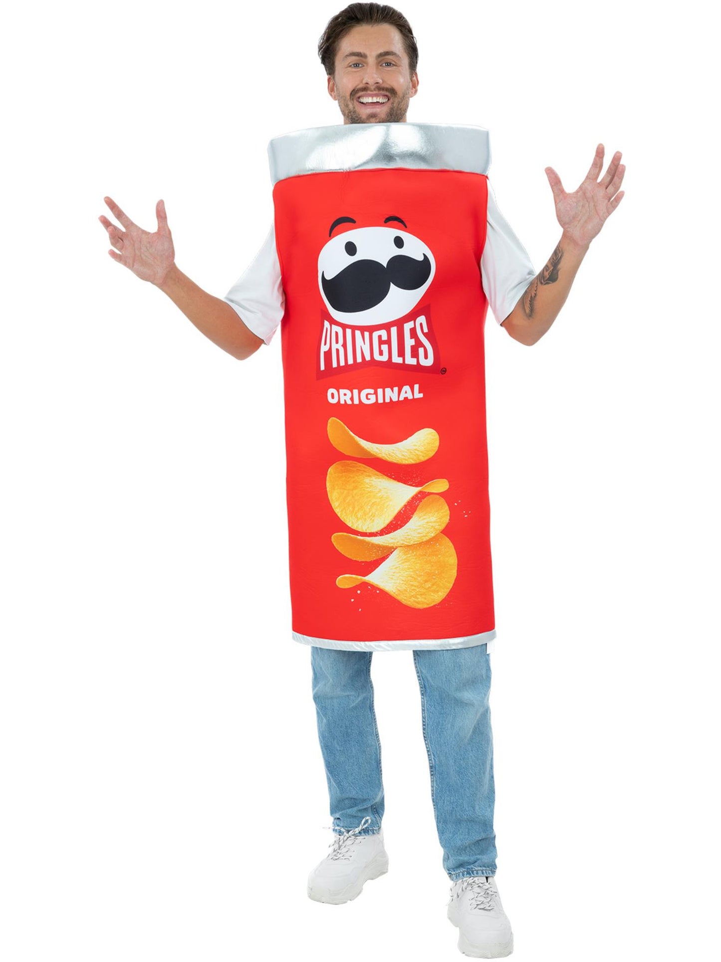 Smiffys Pringles Original Can Kostüm für Erwachsene in Rot – Produktansicht