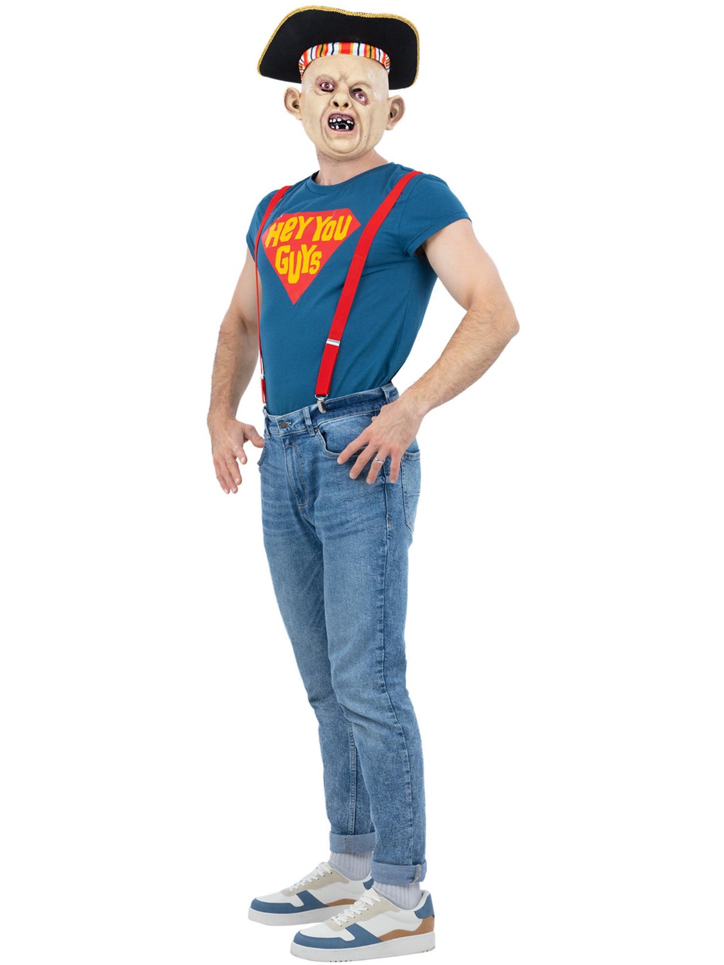 Smiffys The Goonies Sloth Kostüm für Herren mit Top, Hosenträgern, Hut und Maske – Seitenansicht