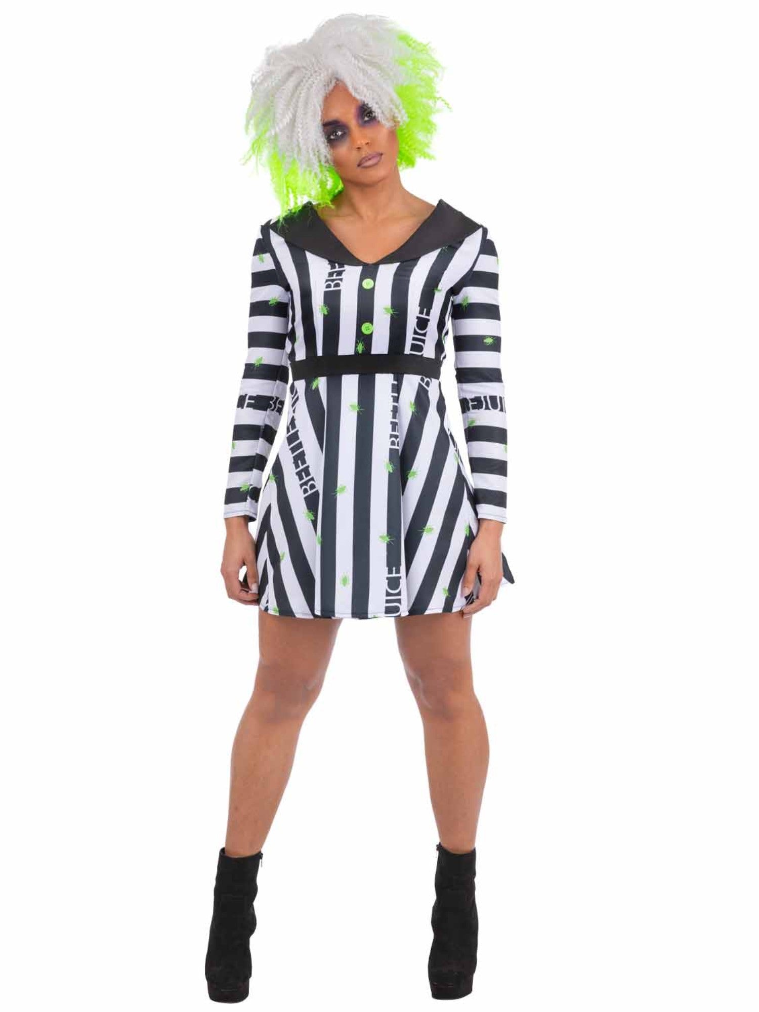 Smiffys Beetlejuice Damenkostüm mit Kleid in Schwarz