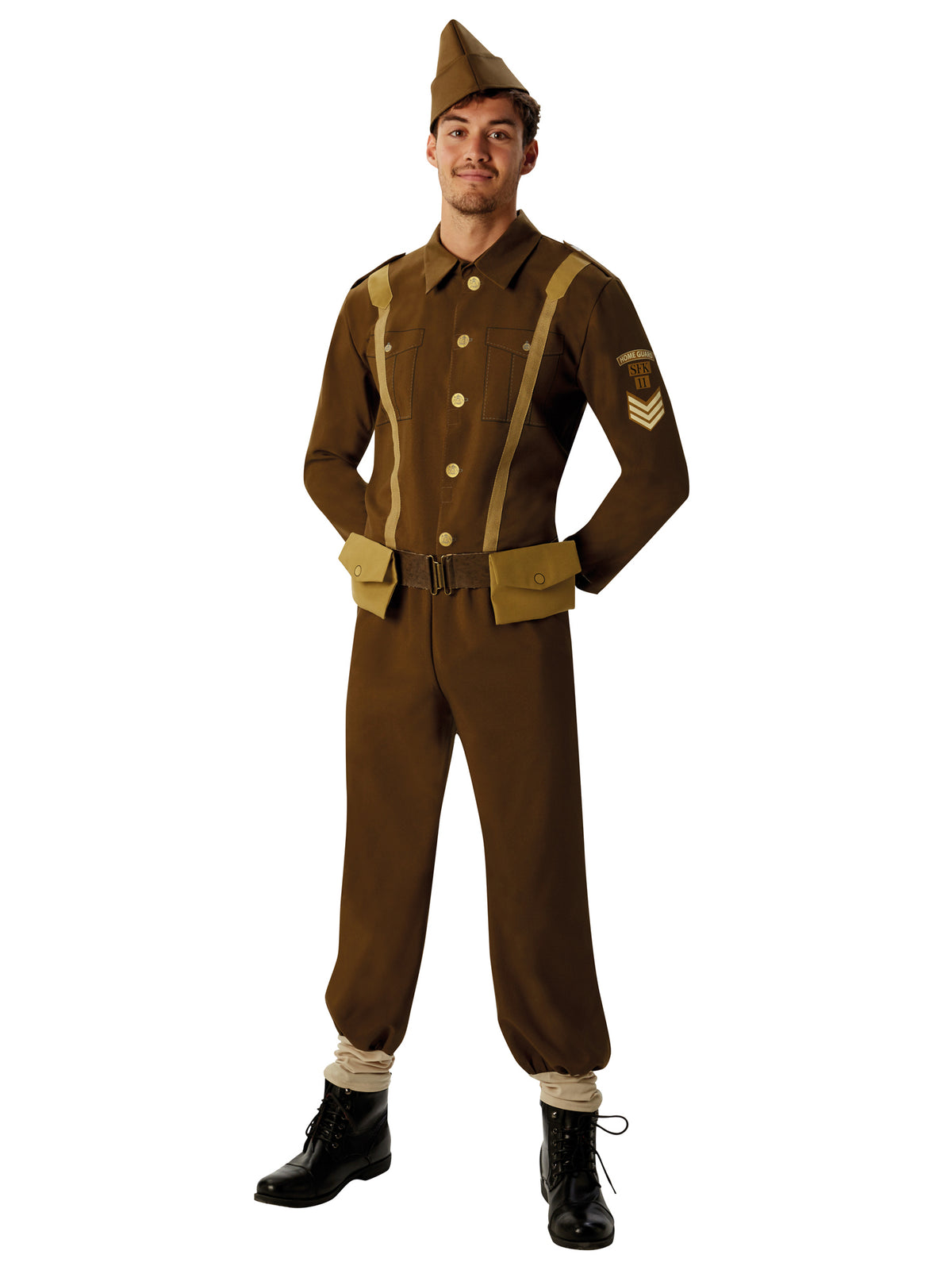 Rubies WW2-Soldat Kostüm für Herren mit Jacke, Hose, Gürtel mit Taschen und Hut
