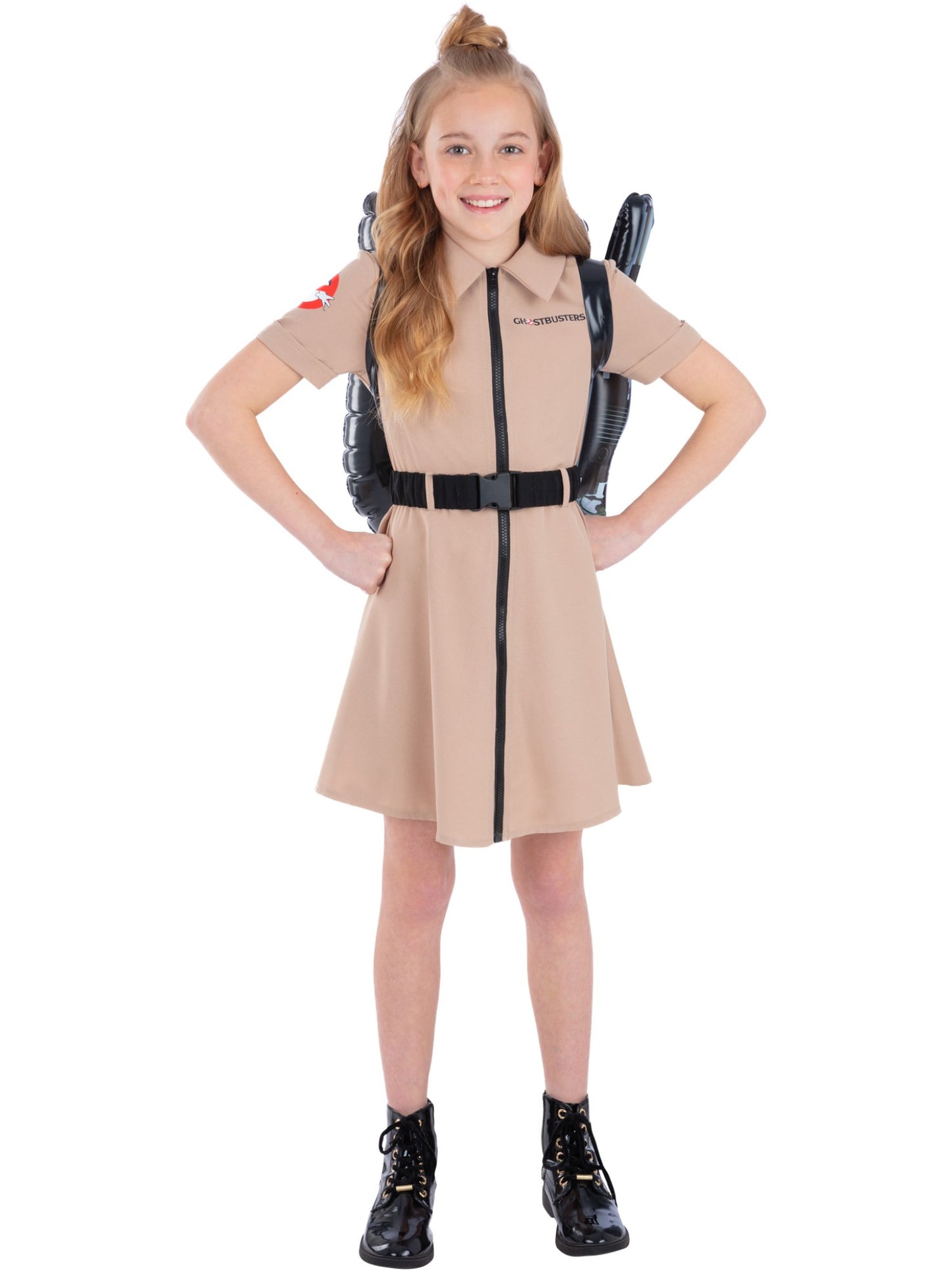 Smiffys Ghostbusters Kinderkostüm für Mädchen mit Kleid und Gürtel – Produktansicht