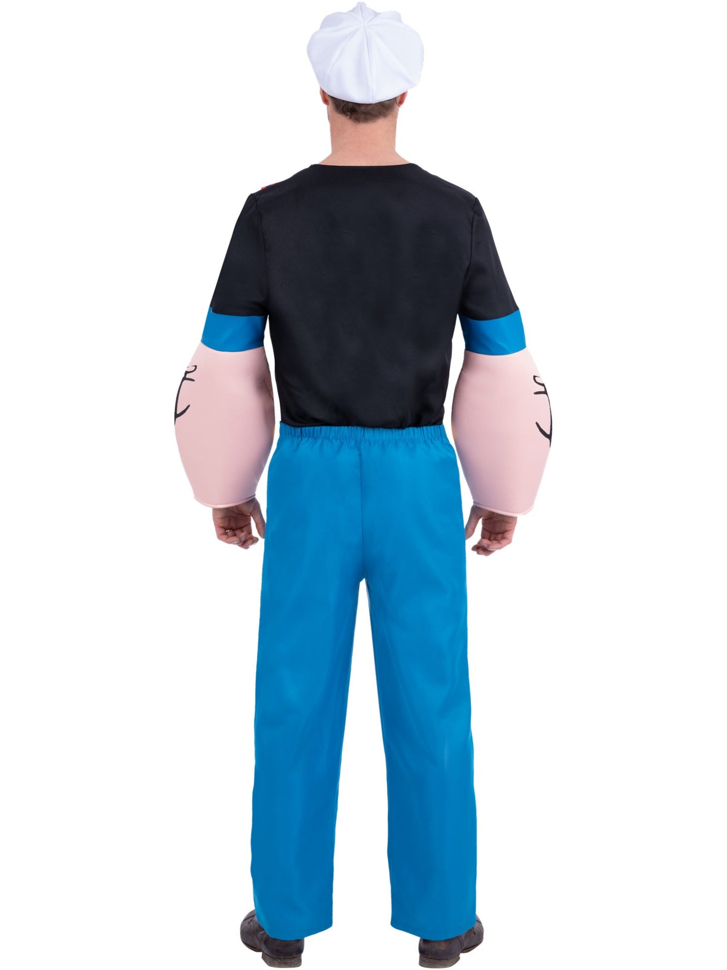 Smiffys Popeye Kostüm für Herren mit Muskelshirt, Hose und Hut – Detailansicht
