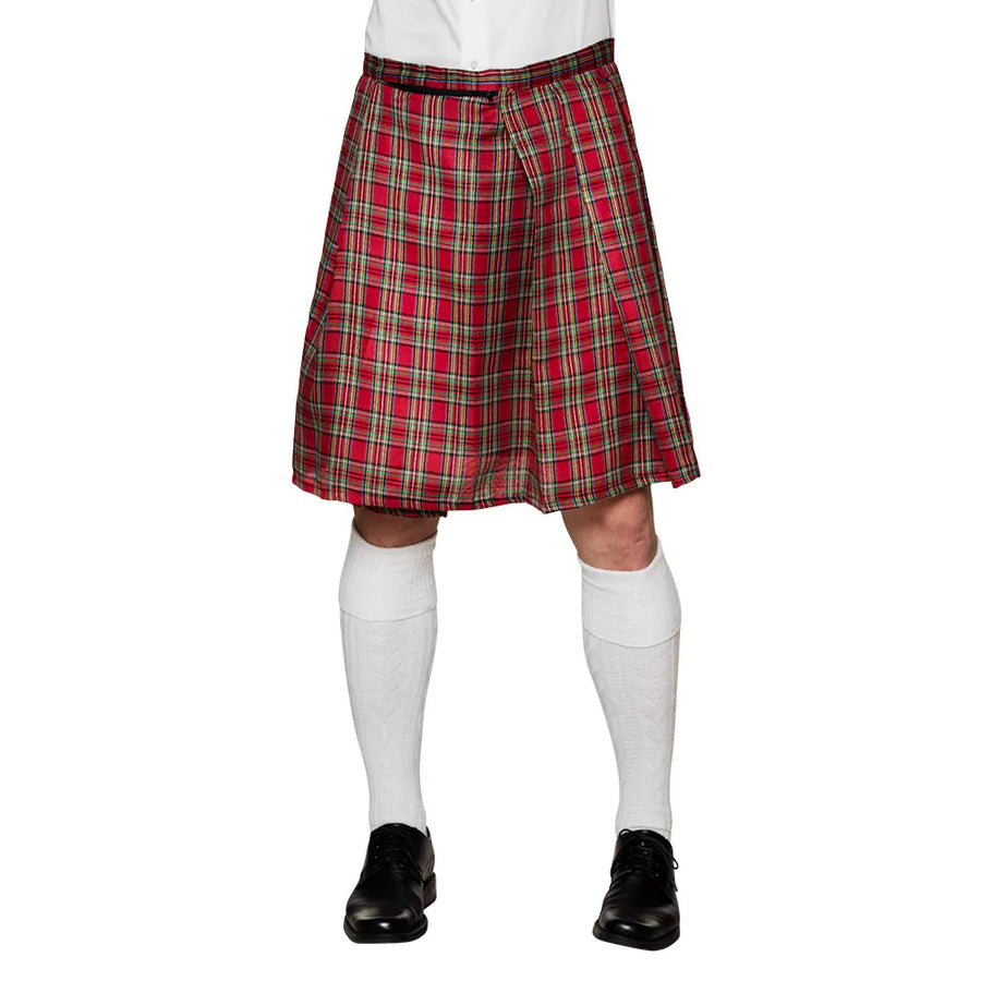 Boland Rot Tartan Kilt – Herren Festival Kilt Grösse M/L – Detailansicht