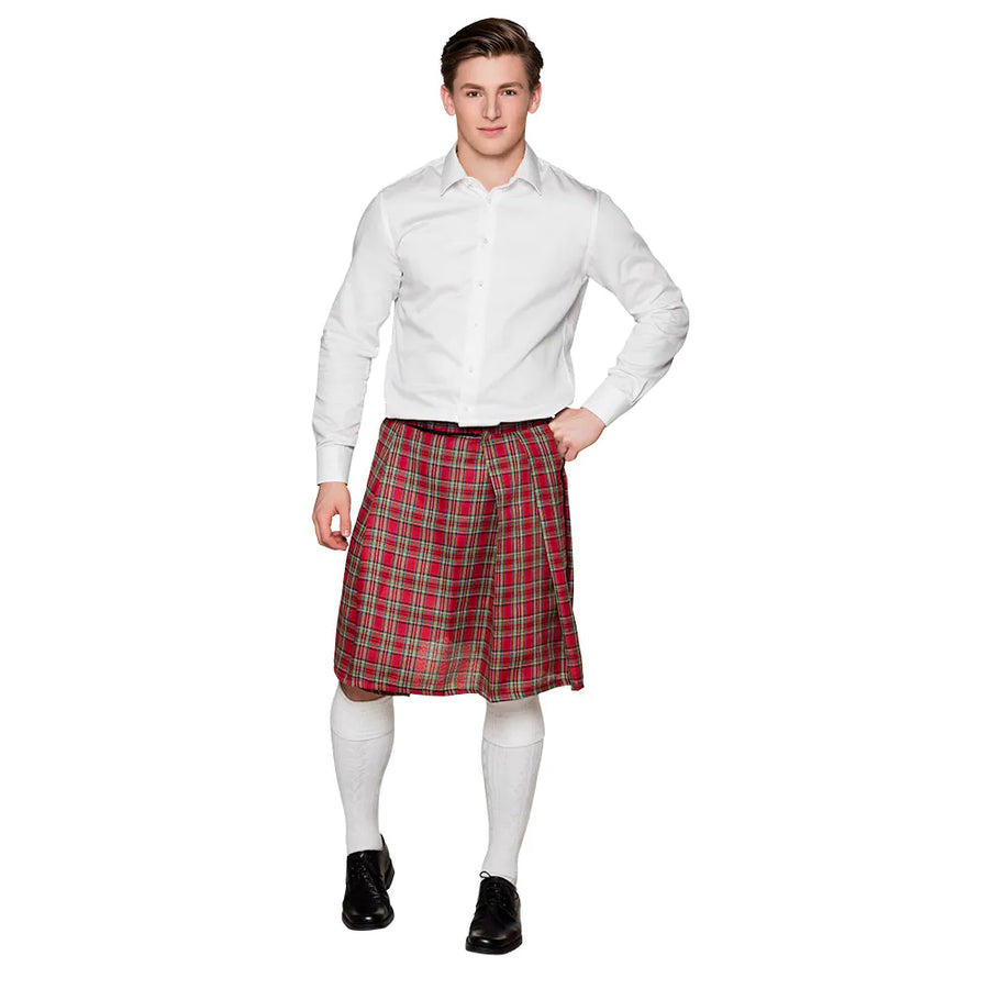 Boland Rot Tartan Kilt – Herren Festival Kilt Grösse M/L – Produktansicht