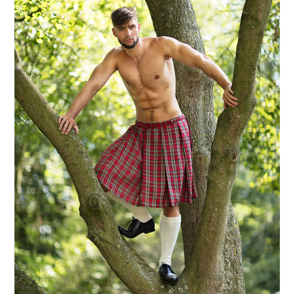 Boland Rot Tartan Kilt – Herren Festival Kilt Größe M/L