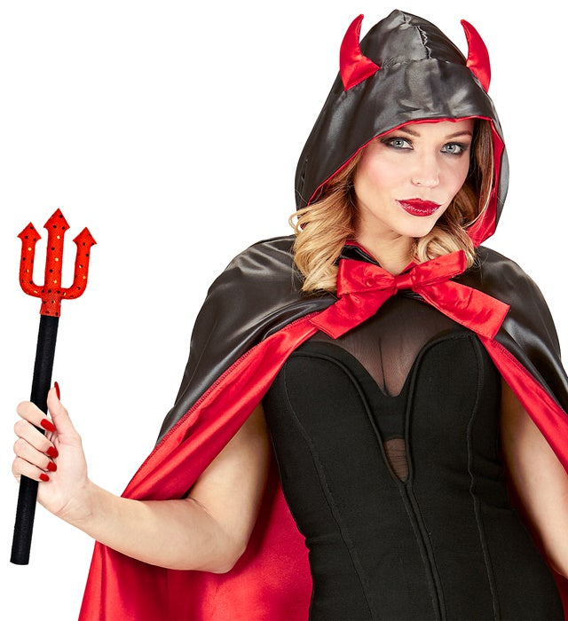 Teufelsdreizack mit roten Pailletten 38 cm für Halloween und Fasnacht