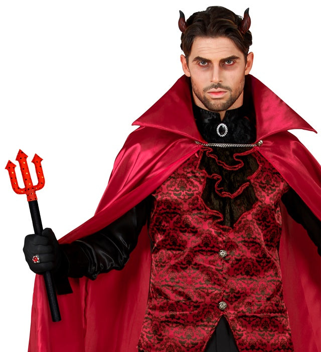 Teufelsdreizack mit roten Pailletten 38 cm für Halloween und Fasnacht