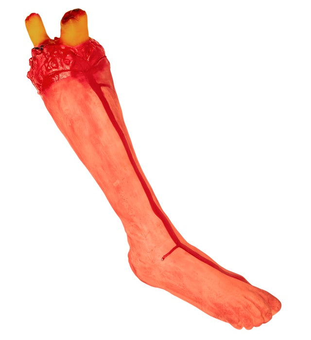 Realistisches abgehacktes Bein in Lebensgröße 49 cm als Halloween Deko