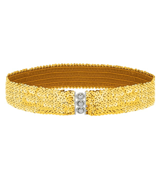 Goldener Paillettengürtel mit funkelnden Pailletten für Fasnacht und Karneval