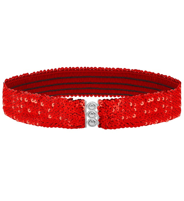 Roter Paillettengürtel mit glänzenden Pailletten für Fasnacht und Karneval