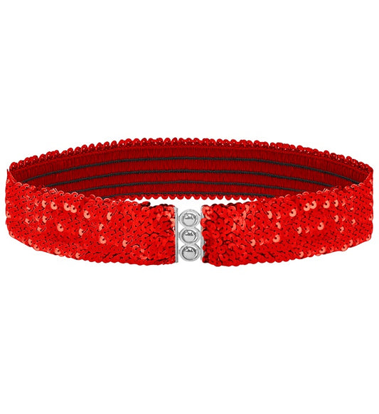 Roter Paillettengürtel mit glänzenden Pailletten für Fasnacht und Karneval