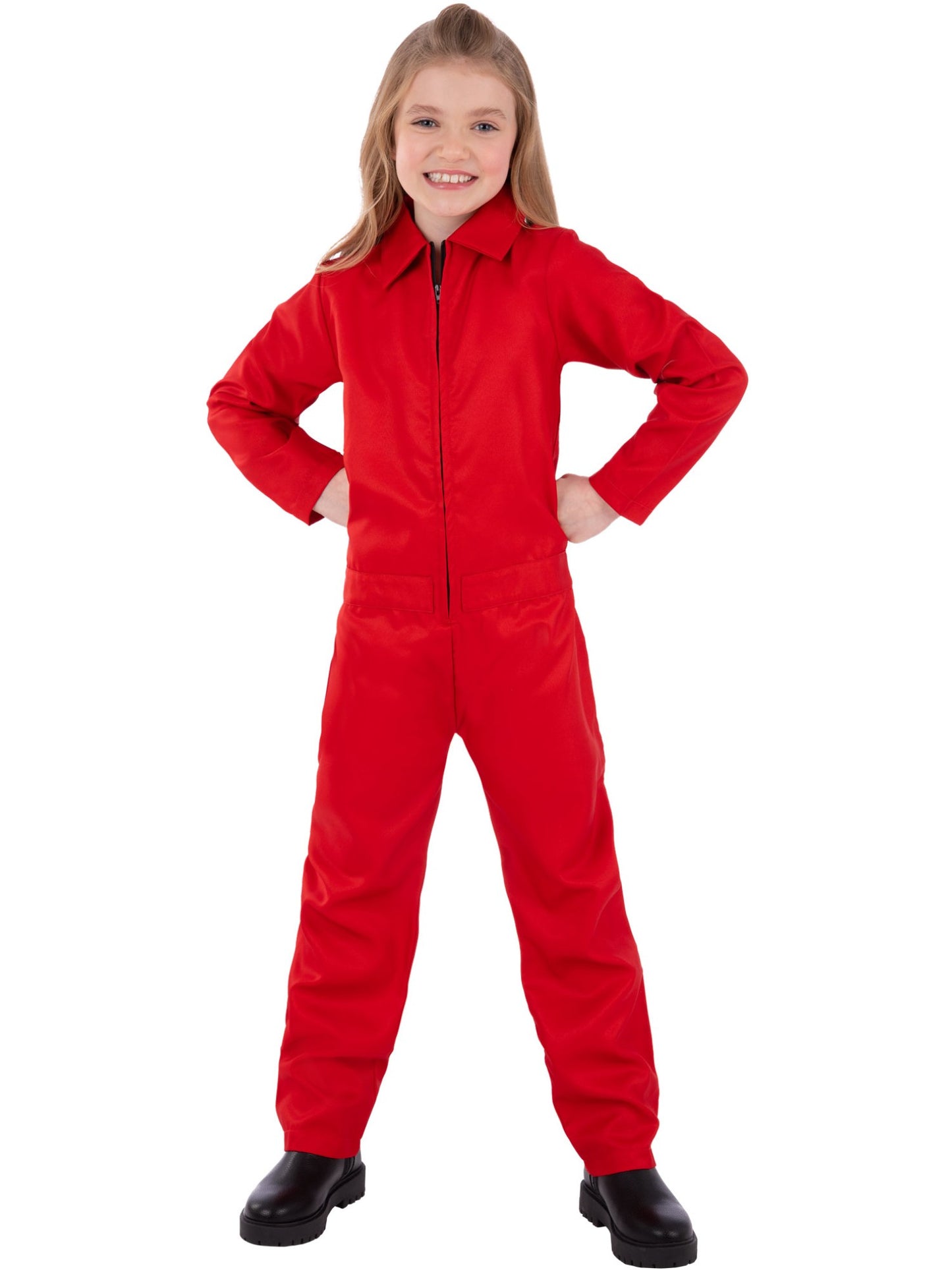 Smiffys Red Boiler Suit Kostüm roter Unisex-Overall für Kinder – Produktansicht