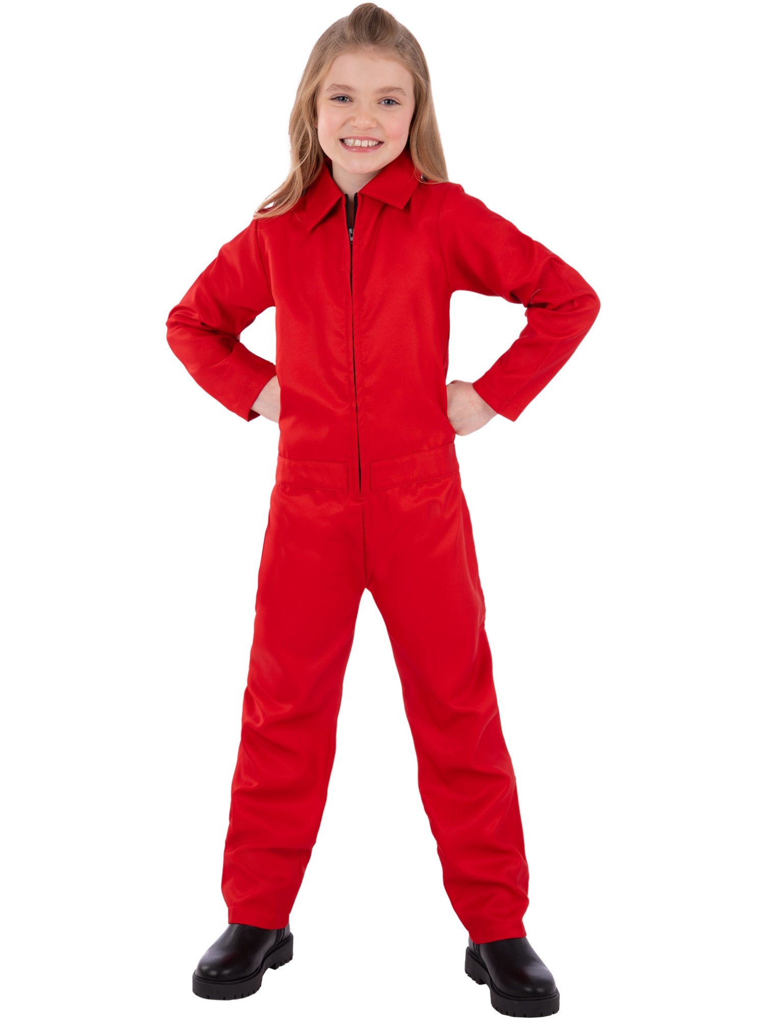 Smiffys Red Boiler Suit Kostüm roter Unisex-Overall für Kinder – Produktansicht